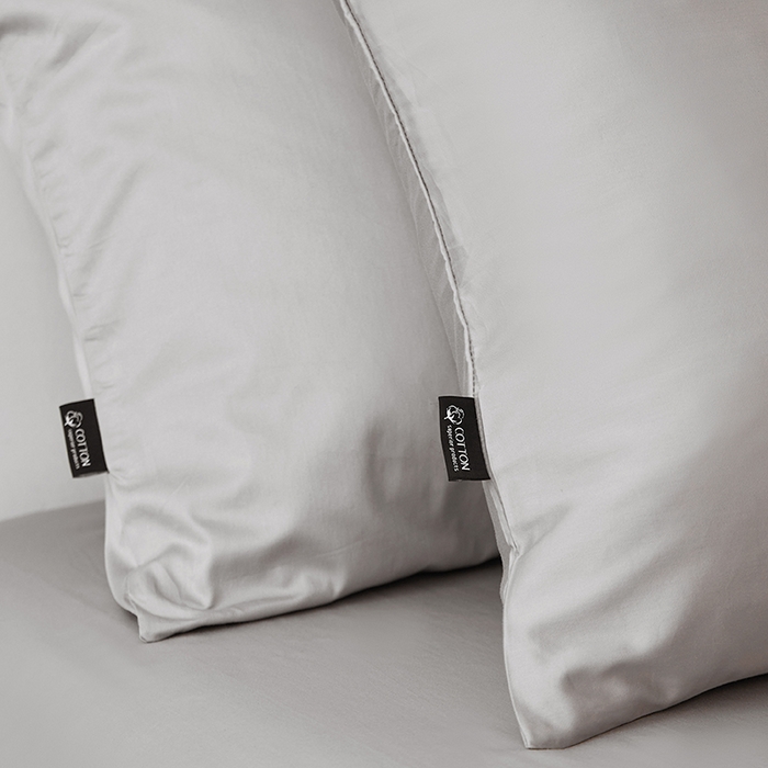 91家纺网 家纺一手货源 找家纺 安莱生活 2024新款100s全棉贡缎单枕套 银灰