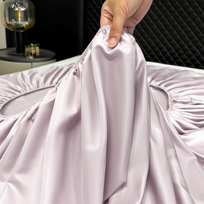 91家纺网 家纺一手货源 找家纺 露梦家纺 2025新款A类水洗原棉刺绣款床笠-星辰系列（提供买家秀） 星辰-丁香紫