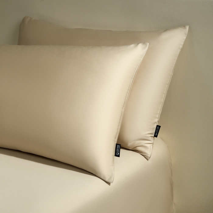 91家纺网 家纺一手货源 找家纺 安莱生活 2024新款100s全棉贡缎四件套 棕灰