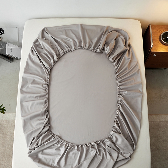 91家纺网 家纺一手货源 找家纺 安莱生活 2024新款100s全棉贡缎单床笠 银灰