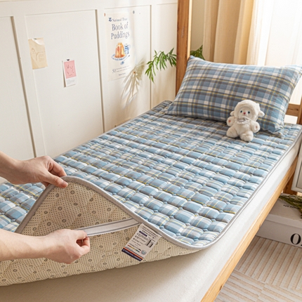卡伦家纺 2025新款全棉色织水洗棉夹棉床垫单人学生宿舍床垫 莫妮兰