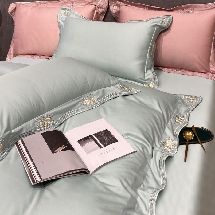 91家纺网 家纺一手货源 找家纺 美娘阁2025新款双股长绒棉居家款四件套 邂逅（米兰）