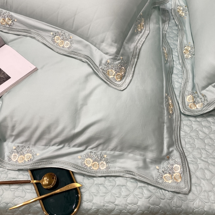 91家纺网 家纺一手货源 找家纺 美娘阁2025新款双股长绒棉居家款四件套 邂逅（米兰）