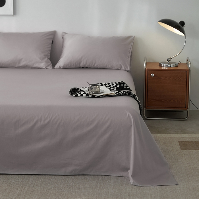 91家纺网 家纺一手货源 找家纺 安莱生活 2024新款100s全棉贡缎单床单 银灰