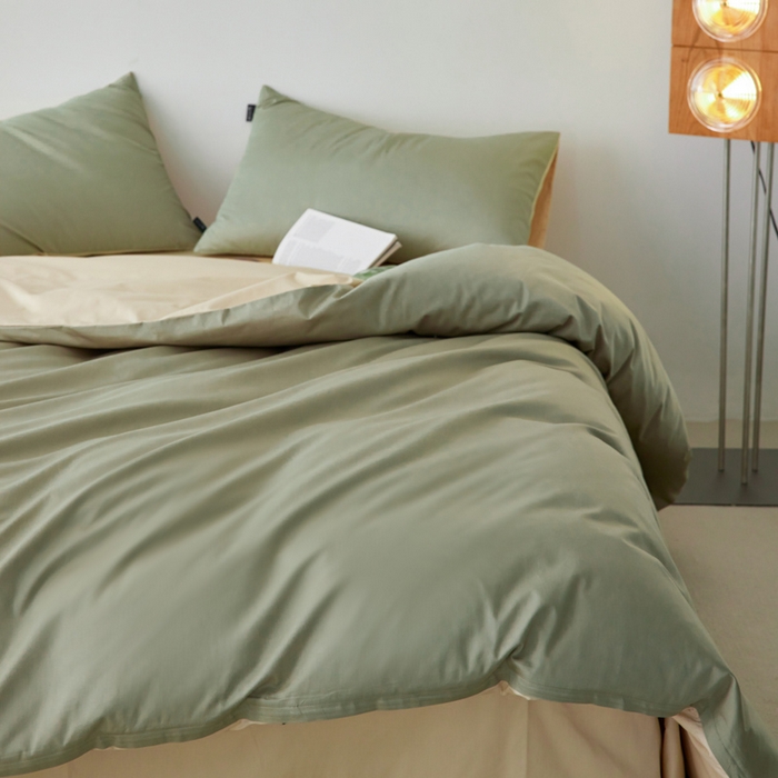 91家纺网 家纺一手货源 找家纺 安莱生活 2024新款100s全棉贡缎四件套 木果-棕灰