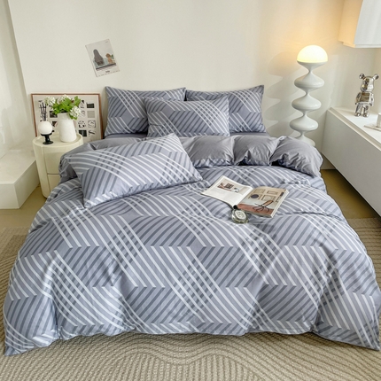 91家纺网 家纺一手货源 找家纺 （总）小懒猪 2024春夏新款北欧风13372全棉四件套