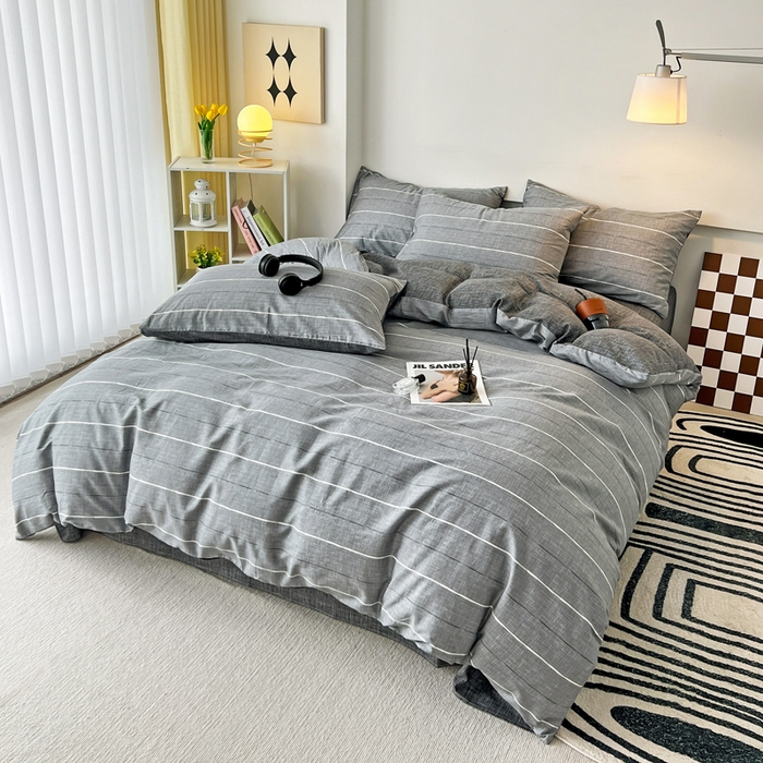 91家纺网 家纺一手货源 找家纺 西引力 2024新款全棉印花四件套 布鲁斯