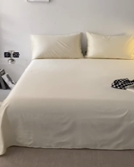 91家纺网 家纺一手货源 找家纺 安莱生活 2024新款100s全棉贡缎单床单 月光白