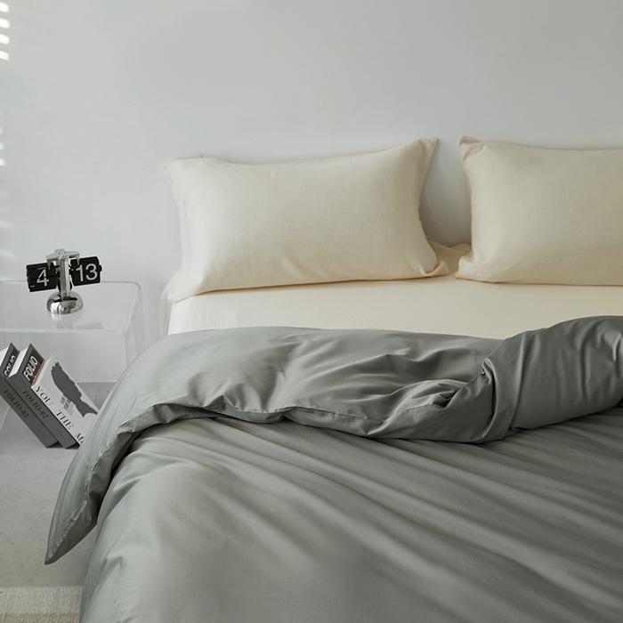 91家纺网 家纺一手货源 找家纺 安莱生活 2024新款100s全棉贡缎单被套 水绿