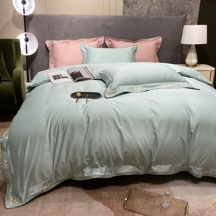 91家纺网 家纺一手货源 找家纺 美娘阁2025新款双股长绒棉居家款四件套 邂逅（米兰）