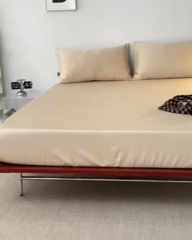 91家纺网 家纺一手货源 找家纺 安莱生活 2024新款100s全棉贡缎单床笠 月光白