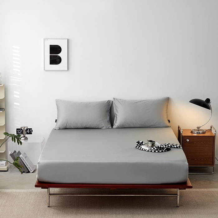 91家纺网 家纺一手货源 找家纺 安莱生活 2024新款100s全棉贡缎单床笠 红灰