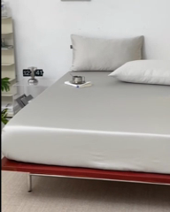 91家纺网 家纺一手货源 找家纺 安莱生活 2024新款100s全棉贡缎单床笠 高级灰