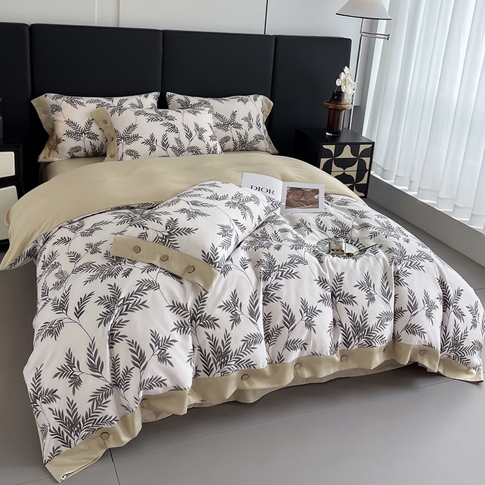 91家纺网 家纺一手货源 找家纺 艾迪尚家纺 2025新款柔丝茸磨毛印花纽扣款四件套 海莉