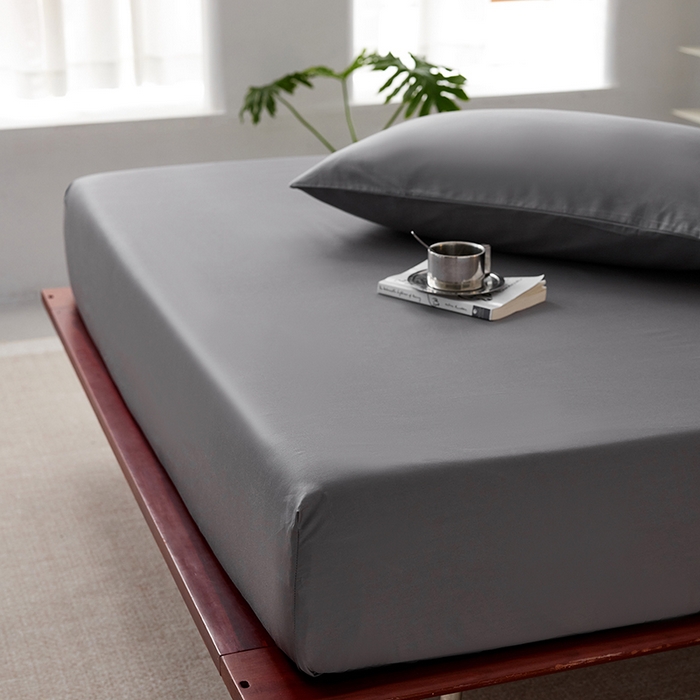 91家纺网 家纺一手货源 找家纺 安莱生活 2024新款100s全棉贡缎单床笠 帝都灰