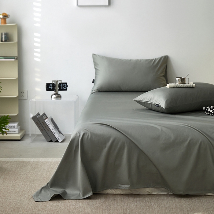 91家纺网 家纺一手货源 找家纺 安莱生活 2024新款100s全棉贡缎单床单 水绿