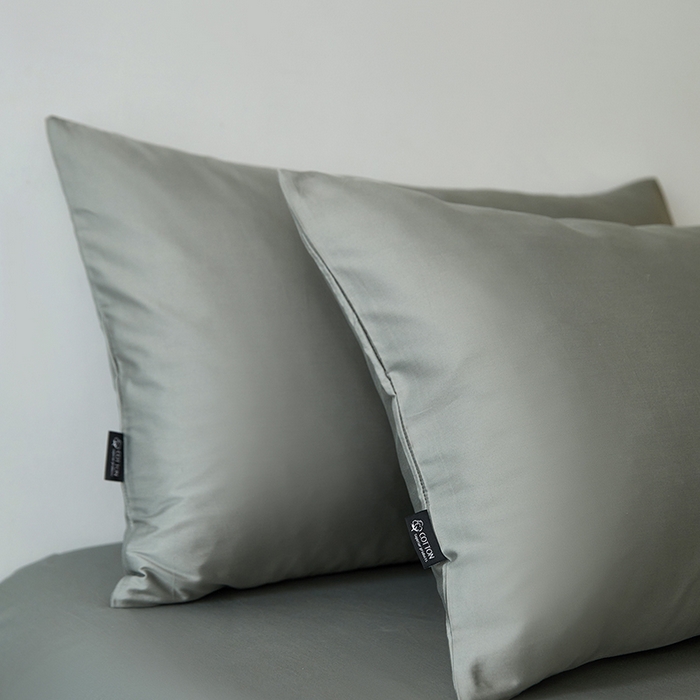 91家纺网 家纺一手货源 找家纺 安莱生活 2024新款100s全棉贡缎单枕套 水绿