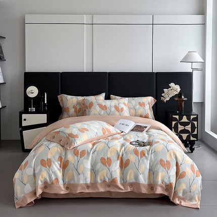 91家纺网 家纺一手货源 找家纺 （总）艾迪尚家纺 2025新款柔丝茸磨毛印花纽扣款四件套 送吊牌