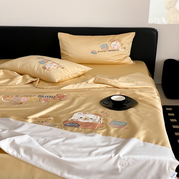 91家纺网 家纺一手货源 找家纺 优然居家纺 2024新款儿童天丝夏被系列 黄油面包