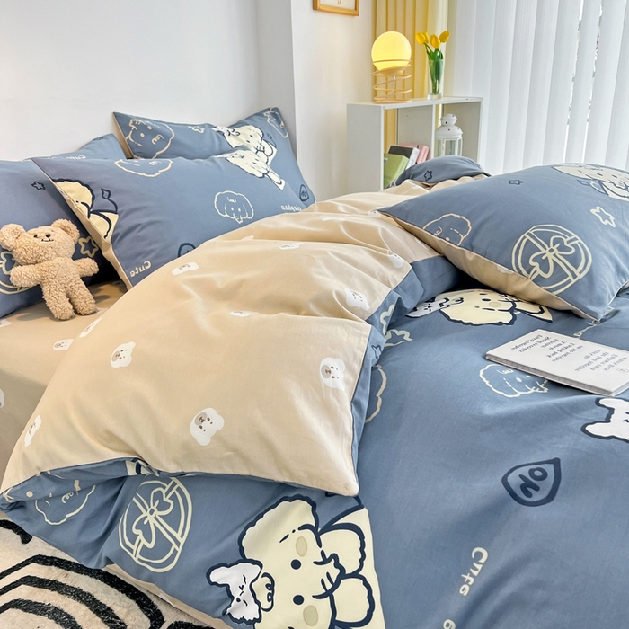 91家纺网 家纺一手货源 找家纺 西引力 2024新款全棉印花单被套 可爱小象