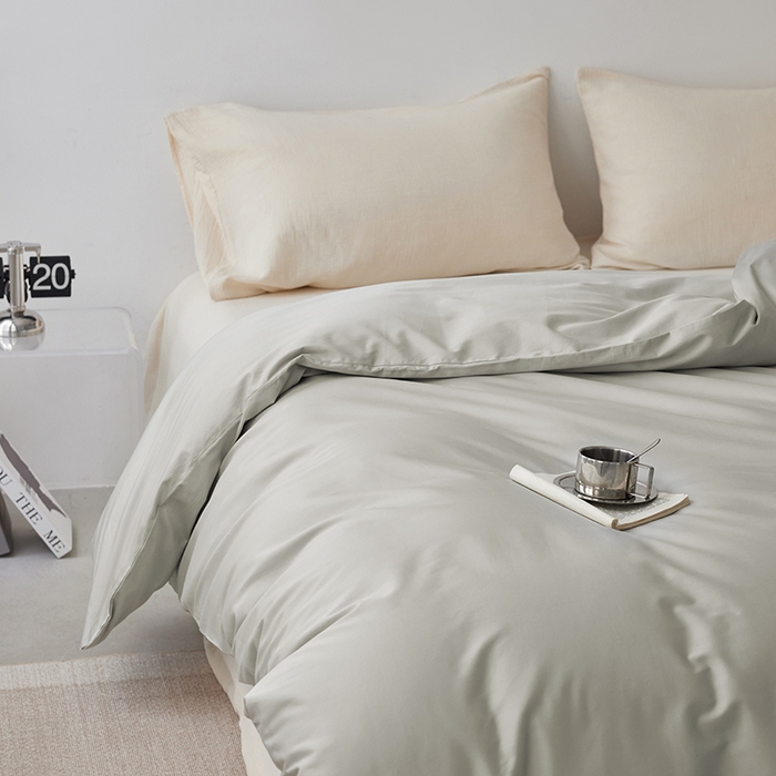 91家纺网 家纺一手货源 找家纺 安莱生活 2024新款100s全棉贡缎单被套 高级灰