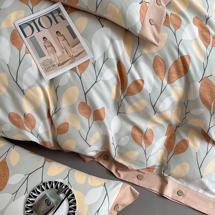 91家纺网 家纺一手货源 找家纺 艾迪尚家纺 2025新款柔丝茸磨毛印花纽扣款四件套 春之语