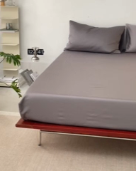 91家纺网 家纺一手货源 找家纺 安莱生活 2024新款100s全棉贡缎单床笠 咖啡