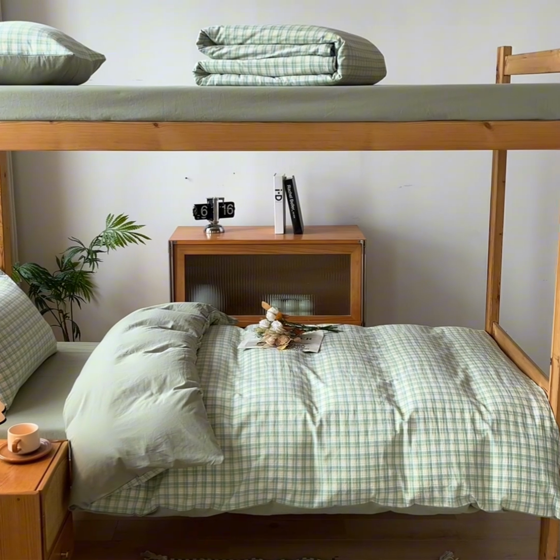 91家纺网 家纺一手货源 找家纺 吉象 2025新款水洗棉学生三件套 春风曲