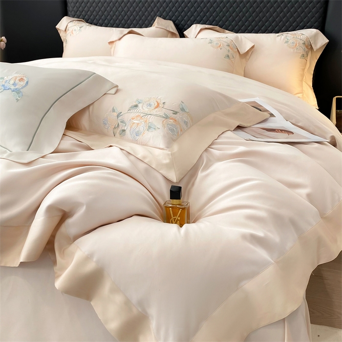 91家纺网 家纺一手货源 找家纺 美娘阁 2025新款双股天丝棉居家款四件套 兰亭序-艾米金