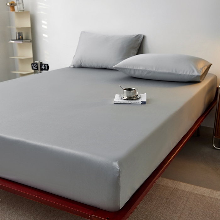 91家纺网 家纺一手货源 找家纺 安莱生活 2024新款100s全棉贡缎单床笠 红灰