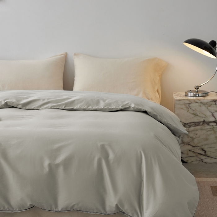 91家纺网 家纺一手货源 找家纺 安莱生活 2024新款100s全棉贡缎单被套 高级灰