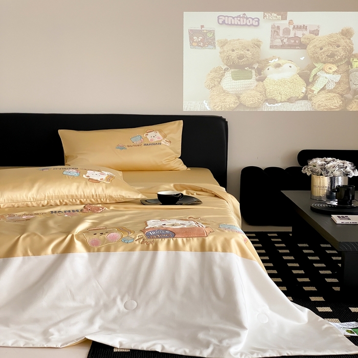 91家纺网 家纺一手货源 找家纺 优然居家纺 2024新款儿童天丝夏被系列 黄油面包