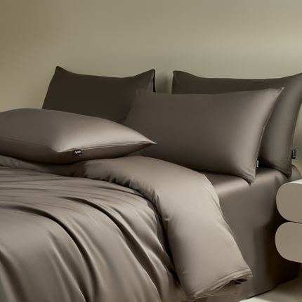安莱生活 2024新款100s全棉贡缎四件套 咖啡