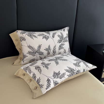 91家纺网 家纺一手货源 找家纺 艾迪尚家纺 2025新款柔丝茸磨毛印花纽扣款单枕套 海莉