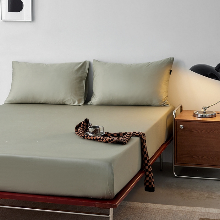 91家纺网 家纺一手货源 找家纺 安莱生活 2024新款100s全棉贡缎单床笠 木果