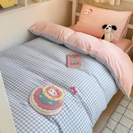 91家纺网 家纺一手货源 找家纺 （总）顾里家纺 2024新款ins可爱风云朵棉套件学生床套件