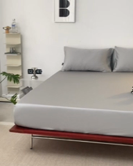 91家纺网 家纺一手货源 找家纺 安莱生活 2024新款100s全棉贡缎单床笠 红灰