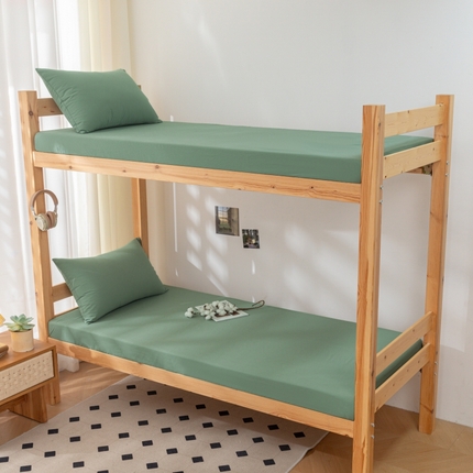 寐眠 2024新款A类全棉水洗棉学生床笠系列 草绿