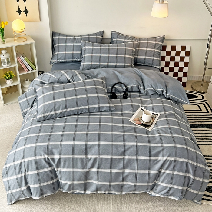 91家纺网 家纺一手货源 找家纺 西引力 2024新款全棉印花单被套 海伦灰