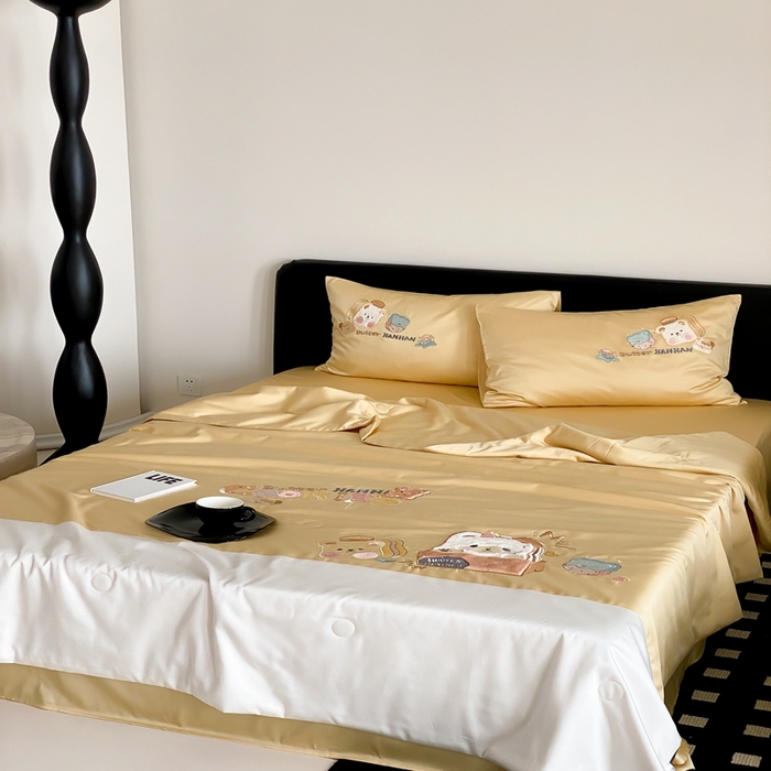 91家纺网 家纺一手货源 找家纺 优然居家纺 2024新款儿童天丝夏被系列 黄油面包