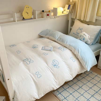 91家纺网 家纺一手货源 找家纺 （总）顾里家纺 2024新款ins可爱风云朵棉套件学生床套件