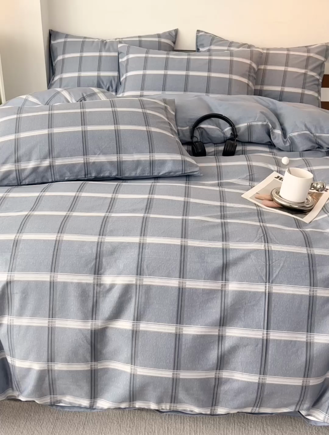 91家纺网 家纺一手货源 找家纺 西引力 2024新款全棉印花单被套 海伦灰