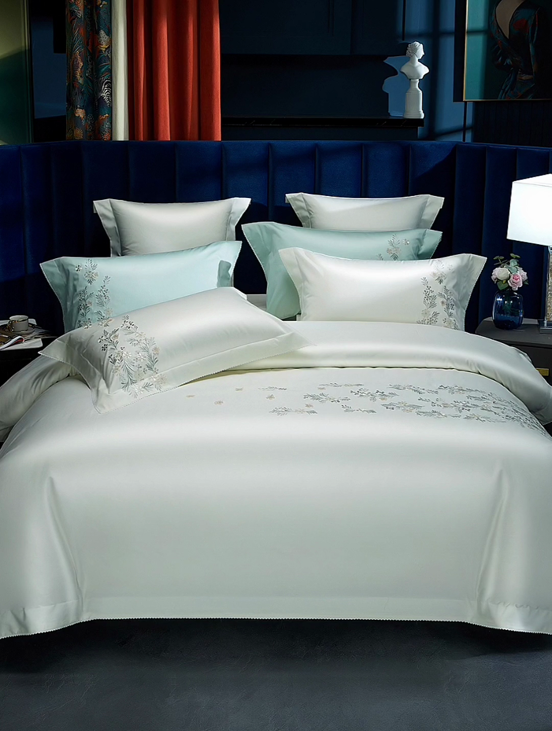 91家纺网 家纺一手货源 找家纺 美娘阁2025新款双股长绒棉居家款四件套 妍+米白