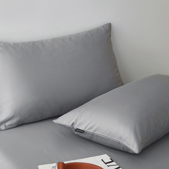 91家纺网 家纺一手货源 找家纺 安莱生活 2024新款100s全棉贡缎单枕套 红灰