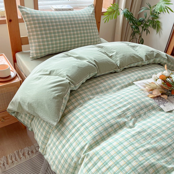 91家纺网 家纺一手货源 找家纺 吉象 2025新款水洗棉学生三件套 春风曲