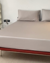 91家纺网 家纺一手货源 找家纺 安莱生活 2024新款100s全棉贡缎单床笠 虾粉