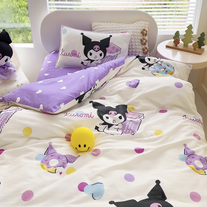 91家纺网 家纺一手货源 找家纺 鱼宝 2025新款正版授权三丽鸥幼儿园套件卡通三件套六件套多件套 甜甜圈库洛米