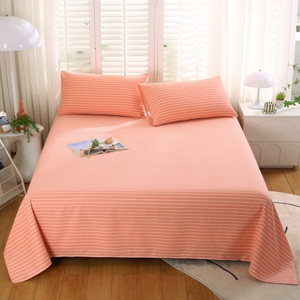 91家纺网 家纺一手货源 找家纺 伊而梦蚊帐 2025新款原棉老粗布床单系列 条纹-玉