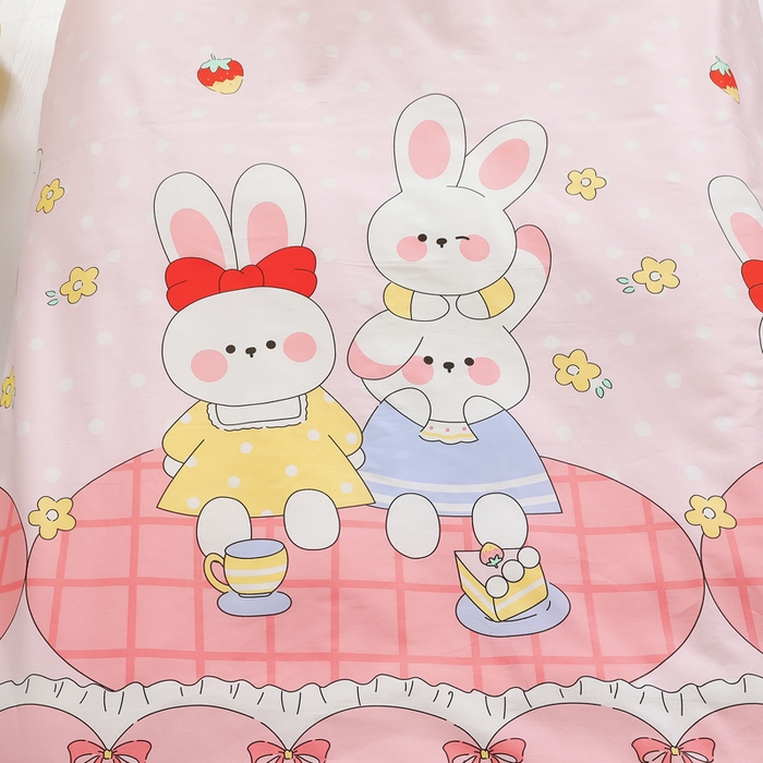 91家纺网 家纺一手货源 找家纺 鱼宝 2025新款全棉幼儿园套件 乖乖兔