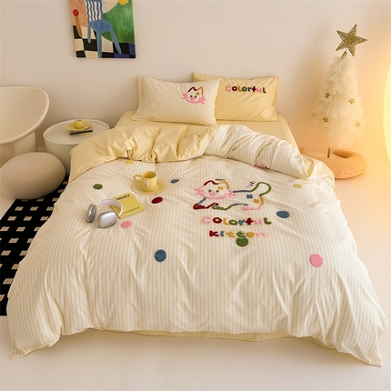 （总）珺柔家纺 2024新款全棉水洗绵毛巾绣四件套